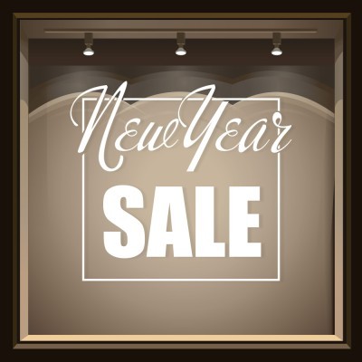 White Sale, Εκπτωτικά, Αυτοκόλλητα βιτρίνας, 80 x 72 εκ